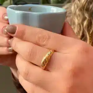 Anel Croissant Dourado