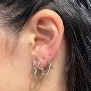 Trio de Brincos de Coração