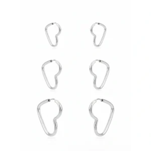 Trio de Brincos de Coração