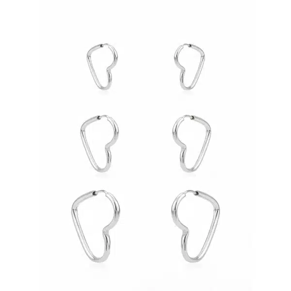 Trio de Brincos de Coração