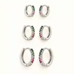 Trio de Argolas Olivia Prata